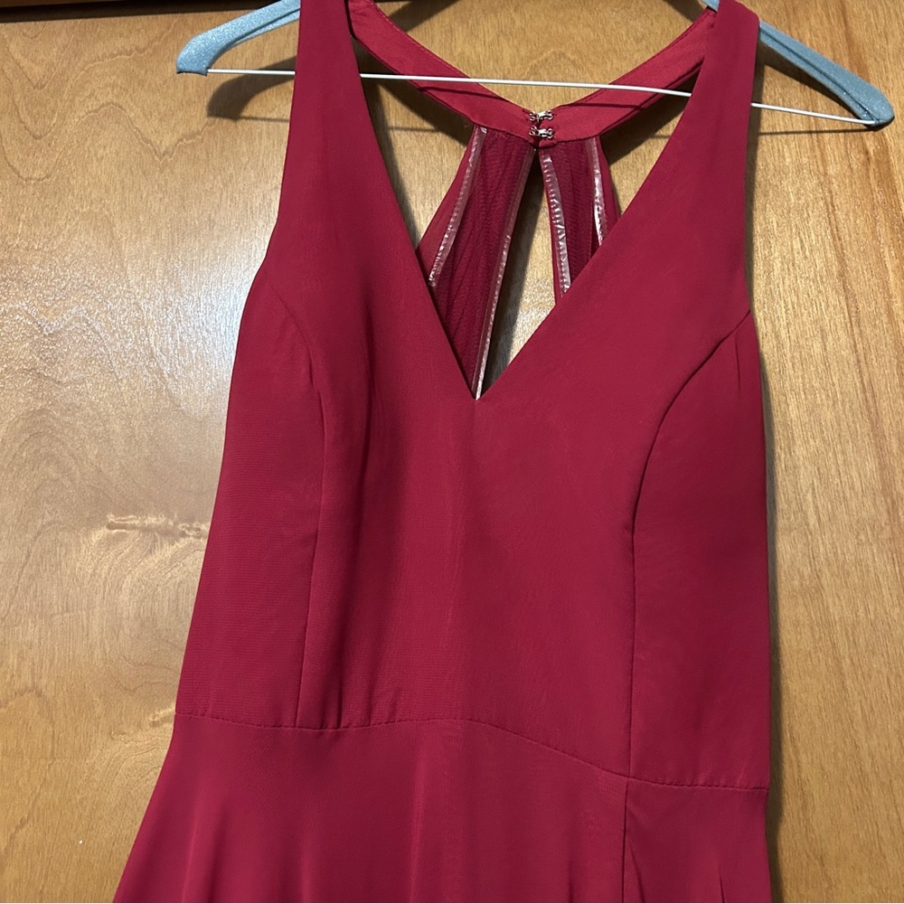 Azazie halter bridesmaid dress in Burgundy